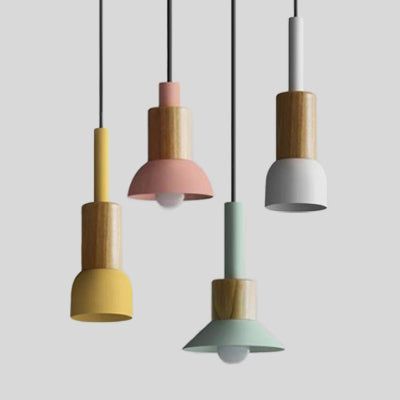 Barrel/Dome/Cone Metal Suspension Pendant Modernism 1 Light White/Yellow/Green Hanging Ceiling Light Clearhalo 'Ceiling Lights' 'Modern Pendants' 'Modern' 'Pendant Lights' 'Pendants' Lighting' 119943