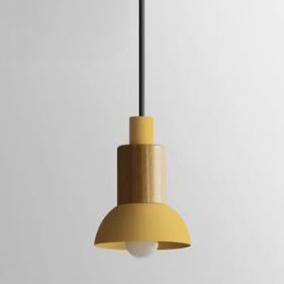 Barrel/Dome/Cone Metal Suspension Pendant Modernism 1 Light White/Yellow/Green Hanging Ceiling Light Yellow Bowl Clearhalo 'Ceiling Lights' 'Modern Pendants' 'Modern' 'Pendant Lights' 'Pendants' Lighting' 119944