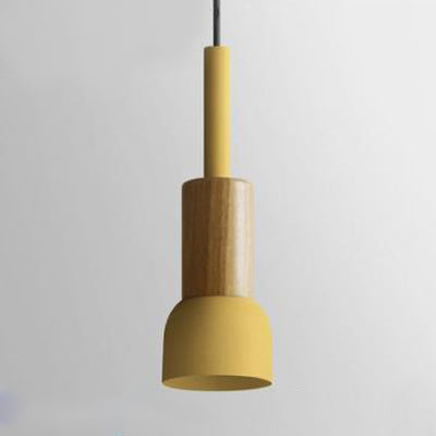 Barrel/Dome/Cone Metal Suspension Pendant Modernism 1 Light White/Yellow/Green Hanging Ceiling Light Yellow Barrel Clearhalo 'Ceiling Lights' 'Modern Pendants' 'Modern' 'Pendant Lights' 'Pendants' Lighting' 119946