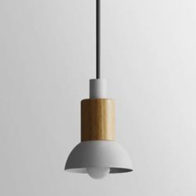 Barrel/Dome/Cone Metal Suspension Pendant Modernism 1 Light White/Yellow/Green Hanging Ceiling Light White Bowl Clearhalo 'Ceiling Lights' 'Modern Pendants' 'Modern' 'Pendant Lights' 'Pendants' Lighting' 119950