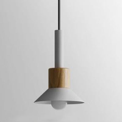 Barrel/Dome/Cone Metal Suspension Pendant Modernism 1 Light White/Yellow/Green Hanging Ceiling Light White Cone Clearhalo 'Ceiling Lights' 'Modern Pendants' 'Modern' 'Pendant Lights' 'Pendants' Lighting' 119951