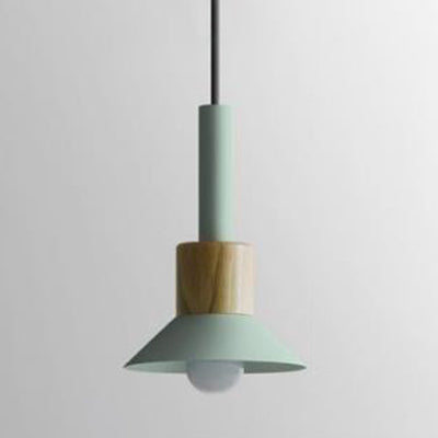 Barrel/Dome/Cone Metal Suspension Pendant Modernism 1 Light White/Yellow/Green Hanging Ceiling Light Green Cone Clearhalo 'Ceiling Lights' 'Modern Pendants' 'Modern' 'Pendant Lights' 'Pendants' Lighting' 119954