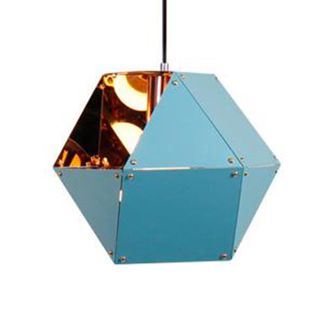 9.5"/12" Wide Gem Hanging Light Kit Minimalist Metal 1 Light Black/White/Pink Hanging Pendant Lamp Blue Clearhalo 'Ceiling Lights' 'Modern Pendants' 'Modern' 'Pendant Lights' 'Pendants' Lighting' 119974