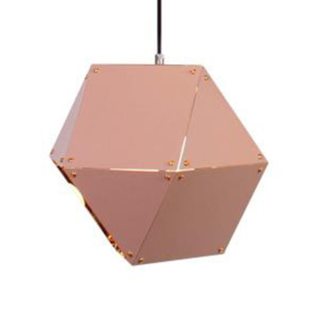 9.5"/12" Wide Gem Hanging Light Kit Minimalist Metal 1 Light Black/White/Pink Hanging Pendant Lamp Pink Clearhalo 'Ceiling Lights' 'Modern Pendants' 'Modern' 'Pendant Lights' 'Pendants' Lighting' 119975
