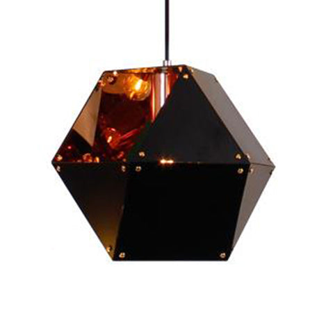 9.5"/12" Wide Gem Hanging Light Kit Minimalist Metal 1 Light Black/White/Pink Hanging Pendant Lamp Black Clearhalo 'Ceiling Lights' 'Modern Pendants' 'Modern' 'Pendant Lights' 'Pendants' Lighting' 119976