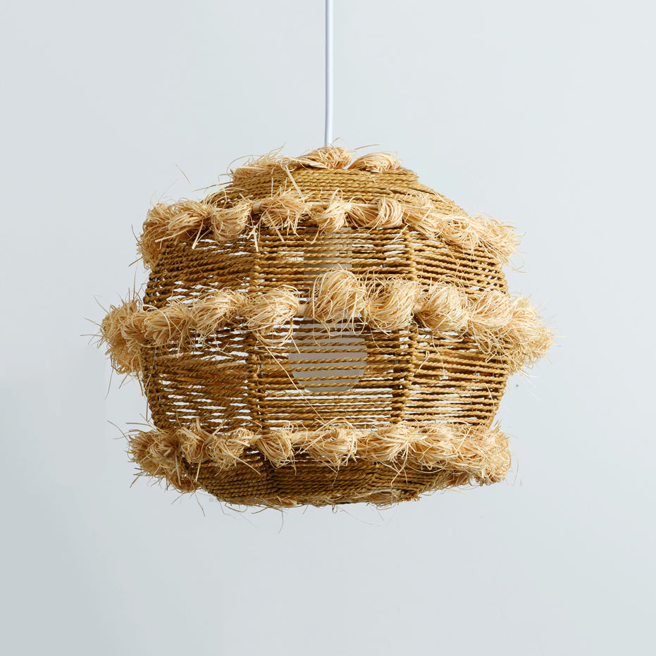 Rattan Globe Hanging Light over Table Rustic 1-Head Pendant Luminaire in Beige/Black Clearhalo 'Ceiling Lights' 'Pendant Lights' 'Pendants' Lighting' 120082