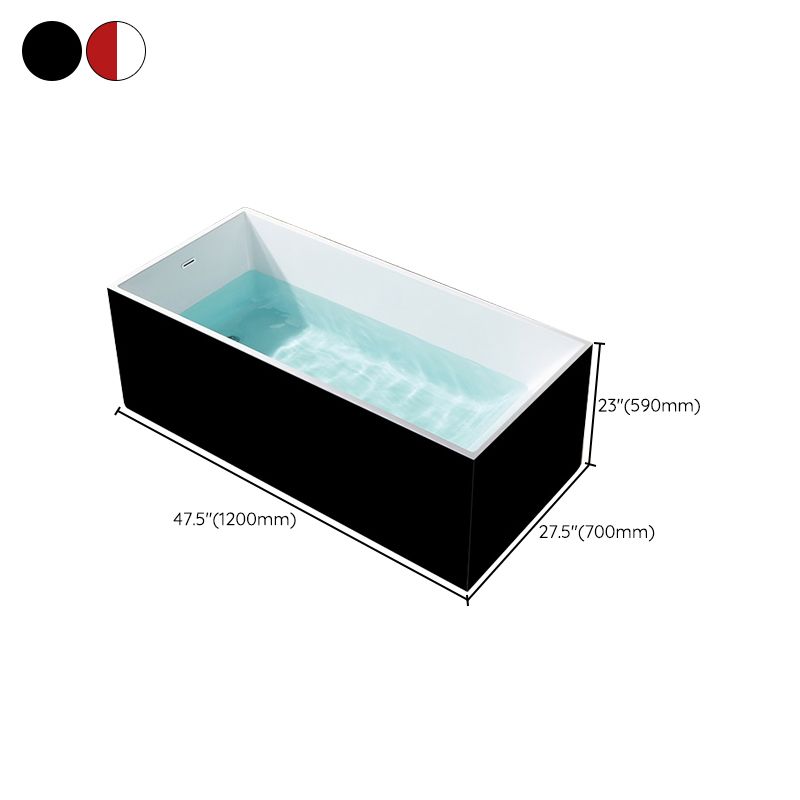 Modern Rectangle Acrylic Bathtub Freestand Soaking Bathtub with Drain Bath Tub Clearhalo 'Bathroom Remodel & Bathroom Fixtures' 'Bathtubs' 'Home Improvement' 'home_improvement' 'home_improvement_bathtubs' 'Showers & Bathtubs' 1200x1200_00116f45-cd2c-426d-99bb-ed46daebd3f1