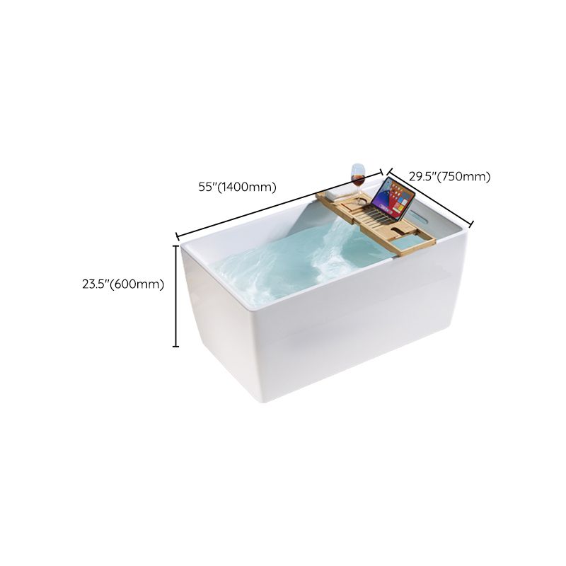 Freestanding Acrylic Bathtub Oval Soaking Tub with Slotted Overflow & Pop-up Drain Clearhalo 'Bathroom Remodel & Bathroom Fixtures' 'Bathtubs' 'Home Improvement' 'home_improvement' 'home_improvement_bathtubs' 'Showers & Bathtubs' 1200x1200_0036a3e0-3a65-476e-8a06-60038ee193f5