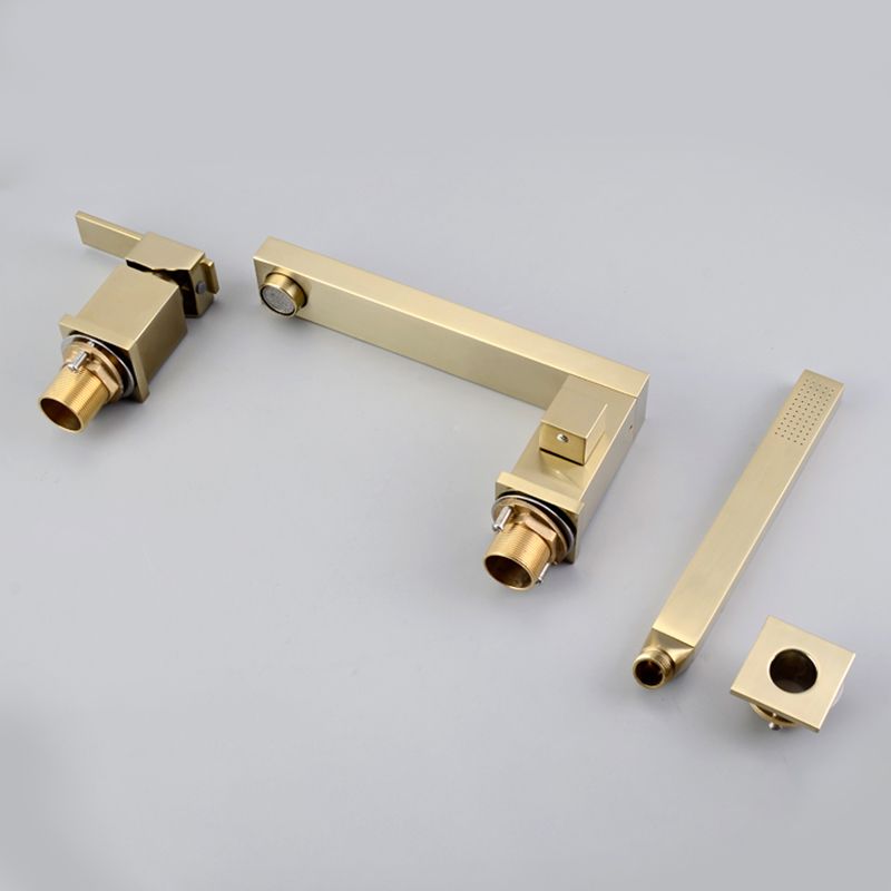 Modern Deck Mounted Low Arc Roman Tub Faucet Copper Roman Tub Faucet Set Clearhalo 'Bathroom Remodel & Bathroom Fixtures' 'Bathtub Faucets' 'bathtub_faucets' 'Home Improvement' 'home_improvement' 'home_improvement_bathtub_faucets' 1200x1200_0070b632-d588-4fa0-a838-776d51f738c4