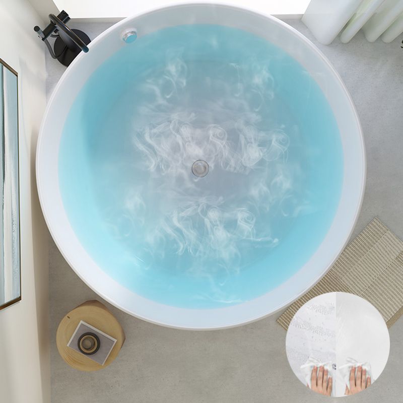 Modern Round Acrylic Bathtub Center Drain and Overflow Trim Tub Clearhalo 'Bathroom Remodel & Bathroom Fixtures' 'Bathtubs' 'Home Improvement' 'home_improvement' 'home_improvement_bathtubs' 'Showers & Bathtubs' 1200x1200_00710e45-739f-4321-820c-e3c75fd37d38