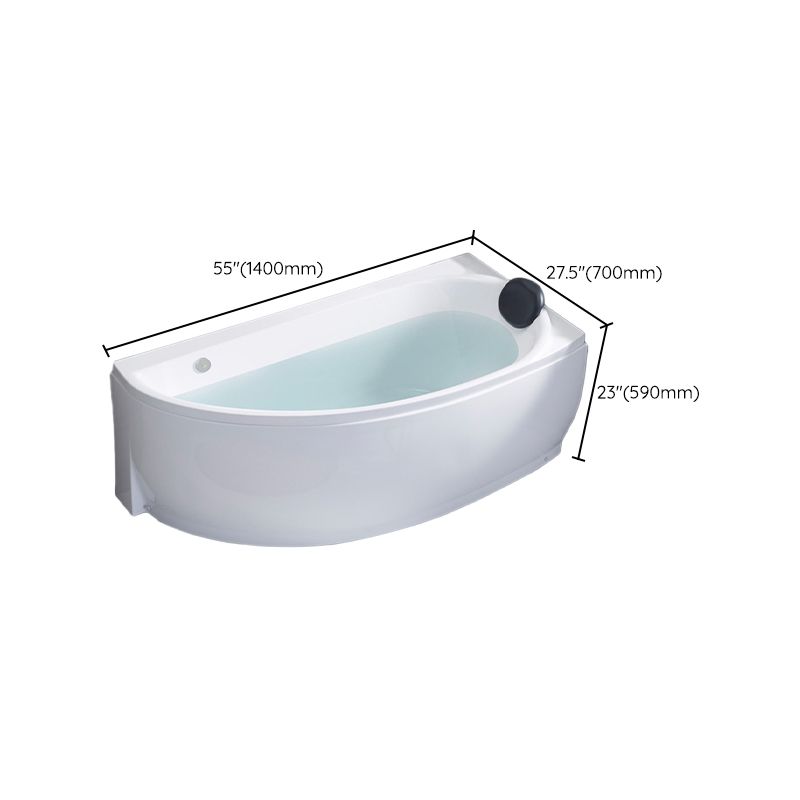 Corner Acrylic Bath Modern Soaking White Back to Wall Bathtub Clearhalo 'Bathroom Remodel & Bathroom Fixtures' 'Bathtubs' 'Home Improvement' 'home_improvement' 'home_improvement_bathtubs' 'Showers & Bathtubs' 1200x1200_007e028f-a3e3-4769-85e3-d7d71ddf2653