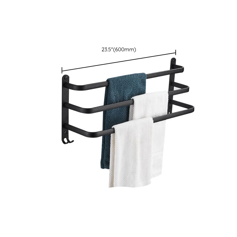 Modern Black Aluminum Bath Hardware Set Towel Bar Bathroom Hardware Clearhalo 'Bathroom Hardware Sets' 'Bathroom Hardware' 'Bathroom Remodel & Bathroom Fixtures' 'bathroom_hardware_sets' 'Home Improvement' 'home_improvement' 'home_improvement_bathroom_hardware_sets' 1200x1200_00862a6a-9954-40ce-91a8-6108d137066b