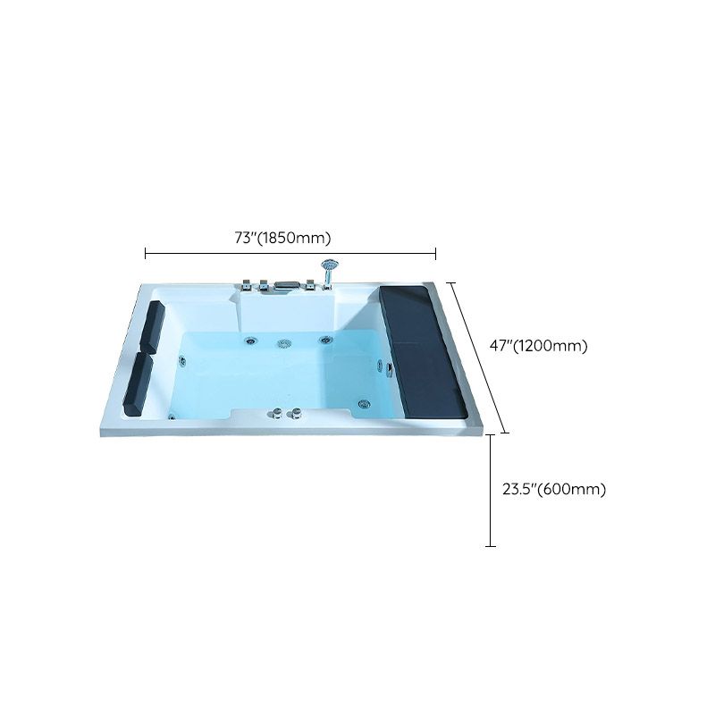 White Acrylic Rectangular Bathtub Contemporary Drop-in Tub with Internal Drain Clearhalo 'Bathroom Remodel & Bathroom Fixtures' 'Bathtubs' 'Home Improvement' 'home_improvement' 'home_improvement_bathtubs' 'Showers & Bathtubs' 1200x1200_0086e506-4b5e-4fd3-abd2-d824793ee88f