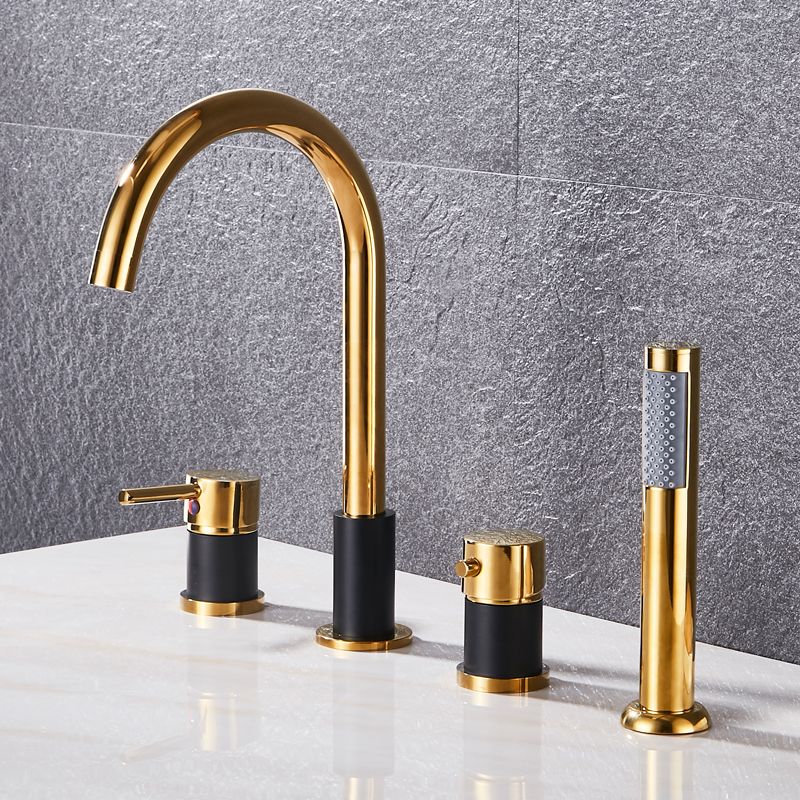 Modern Style Roman Tub Faucet Copper Deck-Mount Roman Tub Faucet Clearhalo 'Bathroom Remodel & Bathroom Fixtures' 'Bathtub Faucets' 'bathtub_faucets' 'Home Improvement' 'home_improvement' 'home_improvement_bathtub_faucets' 1200x1200_0099d729-19cc-439b-a6f8-5395910daae6