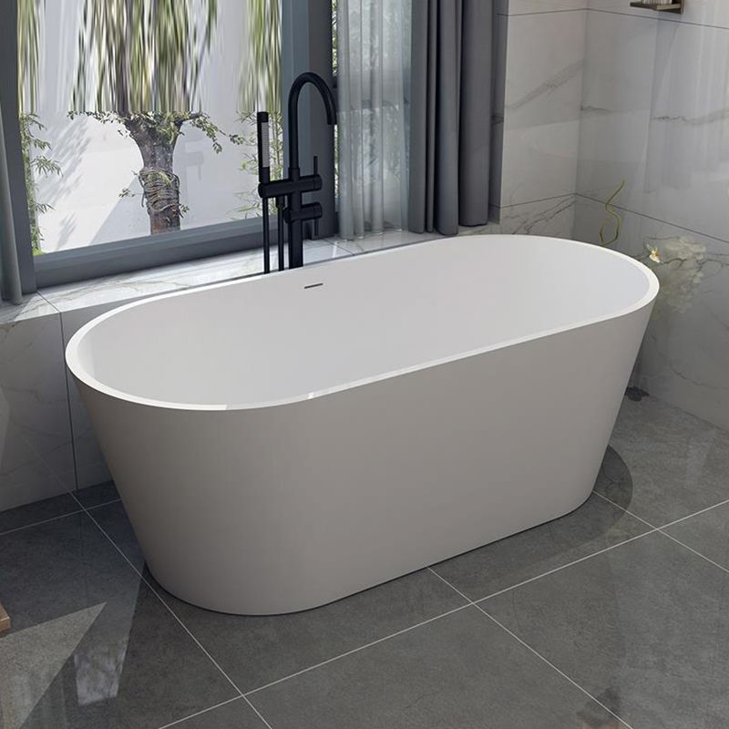 Stone Soaking Bathtub Antique Finish Oval Back to Wall Bath Tub (Faucet not Included) Clearhalo 'Bathroom Remodel & Bathroom Fixtures' 'Bathtubs' 'Home Improvement' 'home_improvement' 'home_improvement_bathtubs' 'Showers & Bathtubs' 1200x1200_009ab84a-28c3-44ba-b97c-15b5367116bf