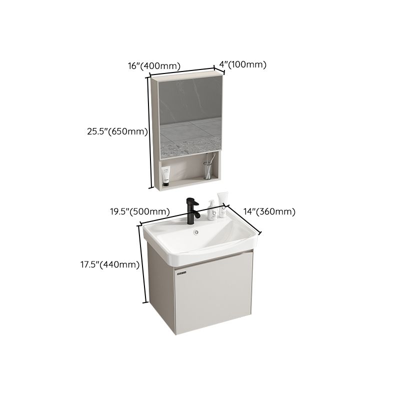 Metal Bathroom Vanity Set Single Sink Wall Mounted Bathroom Vanity Set Clearhalo 'Bathroom Remodel & Bathroom Fixtures' 'Bathroom Vanities' 'bathroom_vanities' 'Home Improvement' 'home_improvement' 'home_improvement_bathroom_vanities' 1200x1200_00aa34e5-479e-46d3-8ce9-106f917289b9