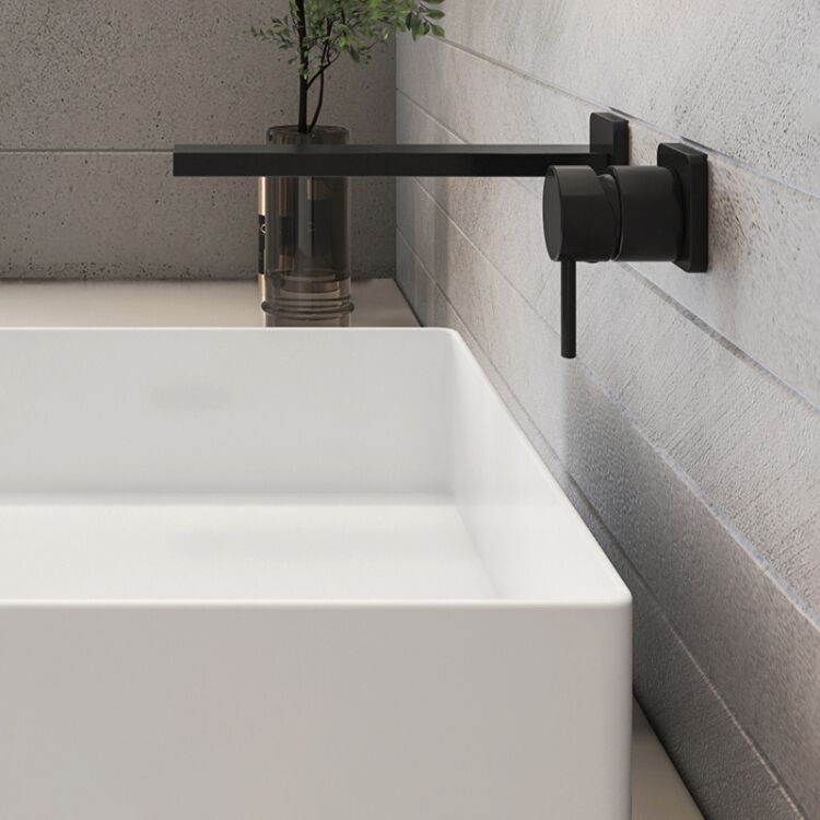 Metal Widespread Lavatory Faucet Modern Wall Mounted Bathroom Faucet Clearhalo 'bathroom_sink_faucets' 'Conjunta de Baño y Conjunta de Grifo' 'Coronamiento de Baño y Dispositivo de Baño' 'Grifo del lavabo del baño' 'Hogar' 'home_improvement' 'home_improvement_bathroom_sink_faucets' 'Mejoras para el hogar' 1200x1200_00b0dbbc-4498-409d-ac3c-56b1b092c091