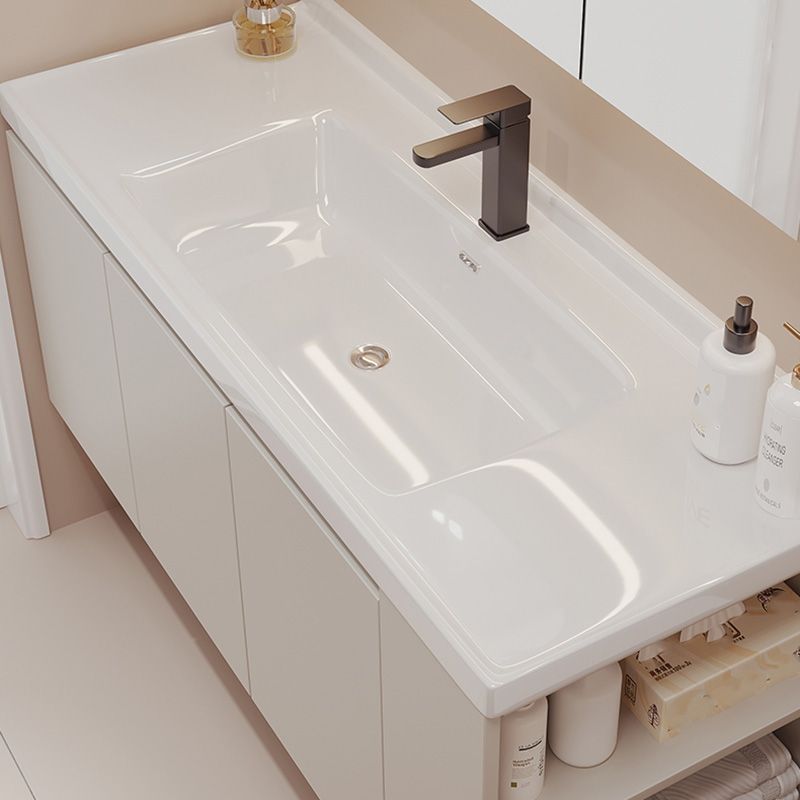 White Modern Solid Wood Rectangular Single-Sink Bathroom Vanity Set Clearhalo 'Bathroom Remodel & Bathroom Fixtures' 'Bathroom Vanities' 'bathroom_vanities' 'Home Improvement' 'home_improvement' 'home_improvement_bathroom_vanities' 1200x1200_00ba7559-f855-4f3f-b2f4-14953bc97253