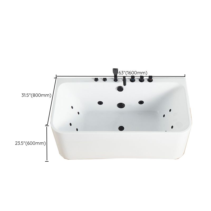 Rectangle Air / Whirlpool Bathtub Modern Back to Wall Acrylic Bathtub Clearhalo 'Bathroom Remodel & Bathroom Fixtures' 'Bathtubs' 'Home Improvement' 'home_improvement' 'home_improvement_bathtubs' 'Showers & Bathtubs' 1200x1200_00ce7816-15ef-4de4-a962-7eae2c18affd