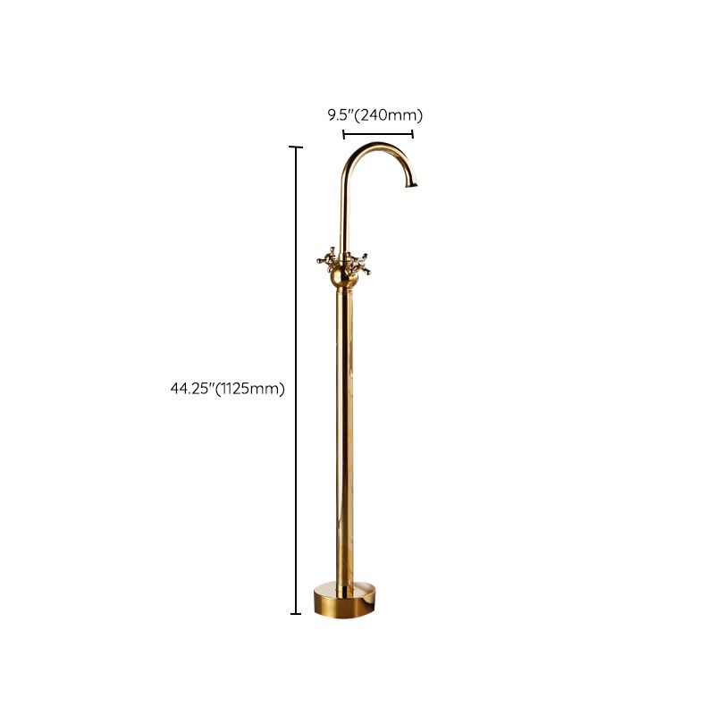 Modern Gold Bath Faucet Trim Floor Mounted High Arc Tub Faucet Clearhalo 'Bathroom Remodel & Bathroom Fixtures' 'Bathtub Faucets' 'bathtub_faucets' 'Home Improvement' 'home_improvement' 'home_improvement_bathtub_faucets' 1200x1200_00e82f71-bc08-4956-8552-9eb8215ca73e