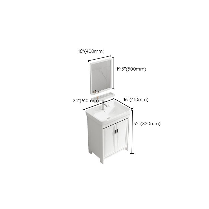 Modern White Sink Vanity Ceramic Single Rectangular Bath Vanity Clearhalo 'Bathroom Remodel & Bathroom Fixtures' 'Bathroom Vanities' 'bathroom_vanities' 'Home Improvement' 'home_improvement' 'home_improvement_bathroom_vanities' 1200x1200_00f5a455-22d9-4f3a-a1f3-dd8d7fb40ff8