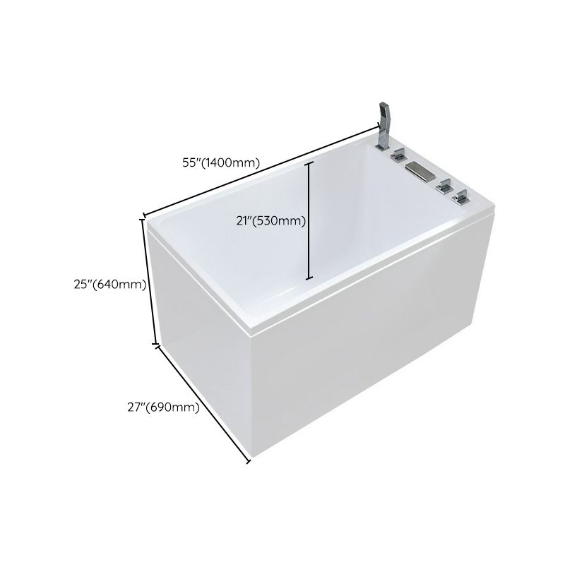 Acrylic Rectangular Bath Soaking Back to Wall Tub , 25.2-inch Tall Clearhalo 'Bathroom Remodel & Bathroom Fixtures' 'Bathtubs' 'Home Improvement' 'home_improvement' 'home_improvement_bathtubs' 'Showers & Bathtubs' 1200x1200_00fcbfb0-90f4-49ad-b0db-c11fd87dc492