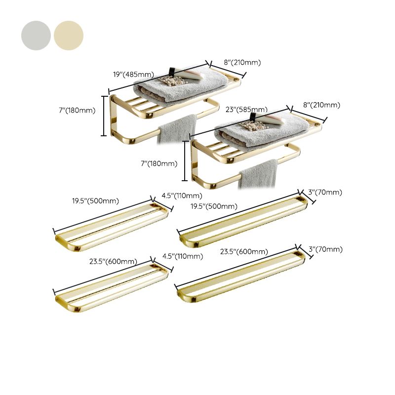 Chrome/Gold Bathroom Accessory Set Modern Metal Bathroom Hardware Set Clearhalo 'Bathroom Hardware Sets' 'Bathroom Hardware' 'Bathroom Remodel & Bathroom Fixtures' 'bathroom_hardware_sets' 'Home Improvement' 'home_improvement' 'home_improvement_bathroom_hardware_sets' 1200x1200_01015c90-311c-489b-9bda-c09c7200bfa1