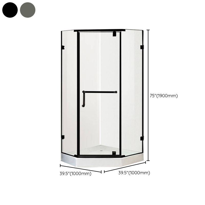 Neo-Angle Clear Shower Enclosure Corner Shower Stall with Header Clearhalo 'Bathroom Remodel & Bathroom Fixtures' 'Home Improvement' 'home_improvement' 'home_improvement_shower_stalls_enclosures' 'Shower Stalls & Enclosures' 'shower_stalls_enclosures' 'Showers & Bathtubs' 1200x1200_01264d3a-103b-4d33-b469-3846464d8803