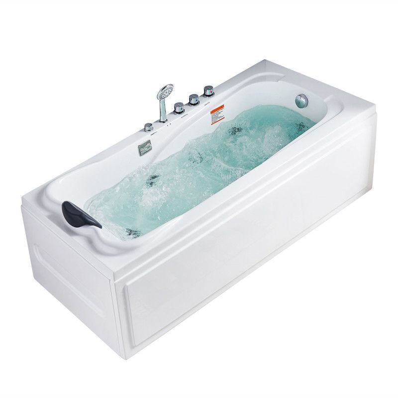 Modern Back to Wall Bathtub Rectangular White Acrylic Soaking Tub Clearhalo 'Bathroom Remodel & Bathroom Fixtures' 'Bathtubs' 'Home Improvement' 'home_improvement' 'home_improvement_bathtubs' 'Showers & Bathtubs' 1200x1200_0137b356-446e-4231-a757-64627c6d1be2