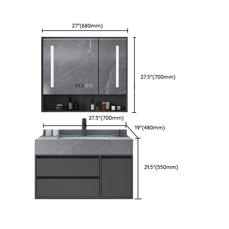 Modern Bathroom Vanity Set Granite Top Standalone Cabinet or Shelving Included Clearhalo 'Bathroom Remodel & Bathroom Fixtures' 'Bathroom Vanities' 'bathroom_vanities' 'Home Improvement' 'home_improvement' 'home_improvement_bathroom_vanities' 1200x1200_014c8f8f-dc34-40d3-b210-1db708be9bff