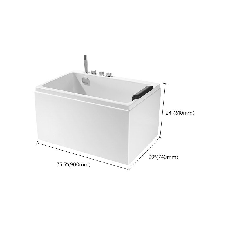 Acrylic Rectangular Bath Tub with Faucet Modern White Tub with Internal Drain Clearhalo 'Bathroom Remodel & Bathroom Fixtures' 'Bathtubs' 'Home Improvement' 'home_improvement' 'home_improvement_bathtubs' 'Showers & Bathtubs' 1200x1200_015b6f41-9a8a-4b91-9201-1cf700aee410