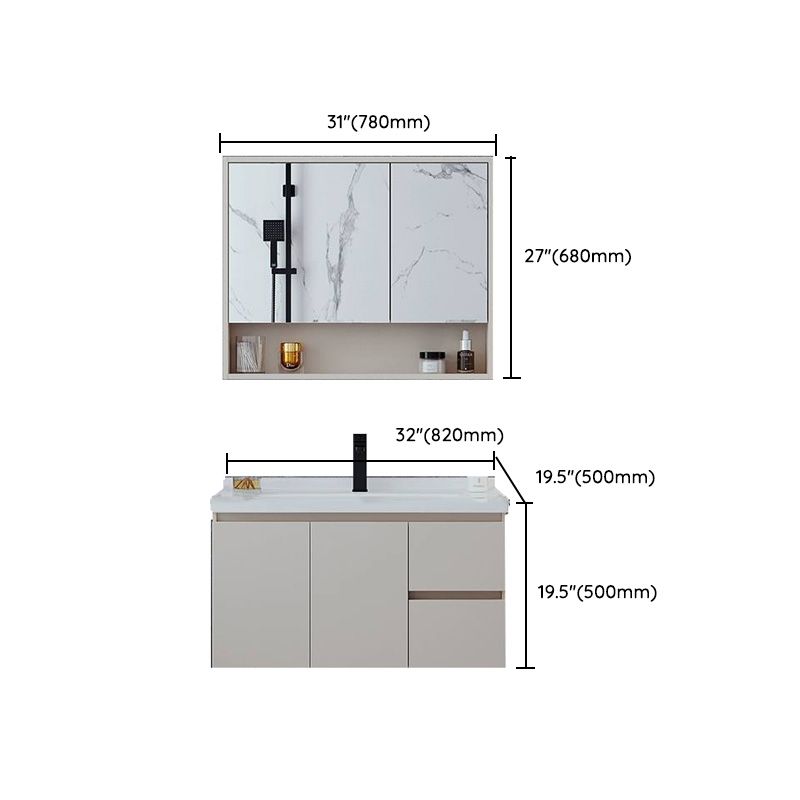 Wall Mount White Modern Solid Wood Bathroom Vanity Set Faucet Included Clearhalo 'Bathroom Remodel & Bathroom Fixtures' 'Bathroom Vanities' 'bathroom_vanities' 'Home Improvement' 'home_improvement' 'home_improvement_bathroom_vanities' 1200x1200_016ceeeb-57c2-4391-8f93-afbface26c15