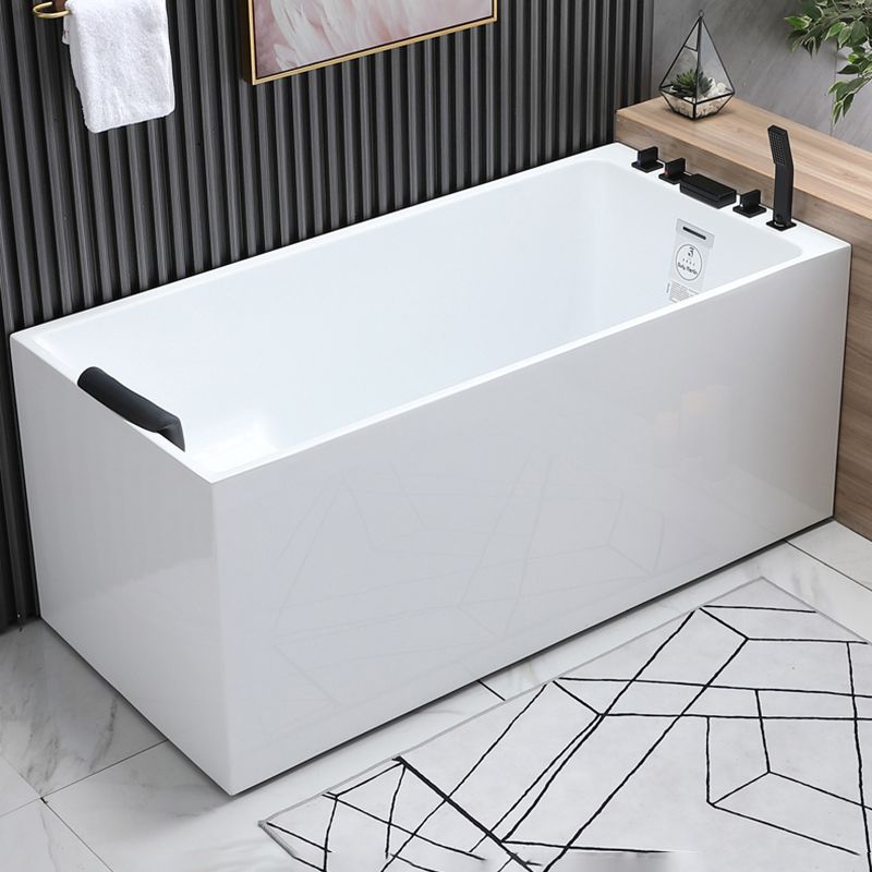 Acrylic Soaking Tub with Left Drain in White Rectangle Freestanding Bathtub Clearhalo 'Bathroom Remodel & Bathroom Fixtures' 'Bathtubs' 'Home Improvement' 'home_improvement' 'home_improvement_bathtubs' 'Showers & Bathtubs' 1200x1200_016e2d31-8968-4bfe-80cd-fbb96a56d956