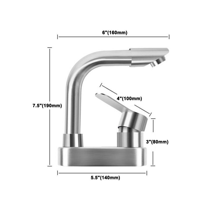 Square 1-Handle Bathroom Faucet 2 Hole Centerset Bathroom Faucet with Stainless Steel Clearhalo 'bathroom_sink_faucets' 'Conjunta de Baño y Conjunta de Grifo' 'Coronamiento de Baño y Dispositivo de Baño' 'Grifo del lavabo del baño' 'Hogar' 'home_improvement' 'home_improvement_bathroom_sink_faucets' 'Mejoras para el hogar' 1200x1200_0171a05f-61bc-40a7-9ded-17c537ede314