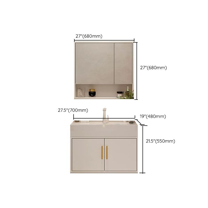 White Wall Mounted Standard Single-Sink Open Console with Sink Set Clearhalo 'Bathroom Remodel & Bathroom Fixtures' 'Bathroom Vanities' 'bathroom_vanities' 'Home Improvement' 'home_improvement' 'home_improvement_bathroom_vanities' 1200x1200_017bdc77-0f3d-4cf8-93ee-348d9c303107