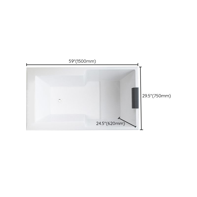 Modern Rectangle Acrylic Embedded Bathtub with Drain Bath Tub and Massage Device Clearhalo 'Bathroom Remodel & Bathroom Fixtures' 'Bathtubs' 'Home Improvement' 'home_improvement' 'home_improvement_bathtubs' 'Showers & Bathtubs' 1200x1200_01a57424-d082-4cdc-80bd-b7936d56a04e