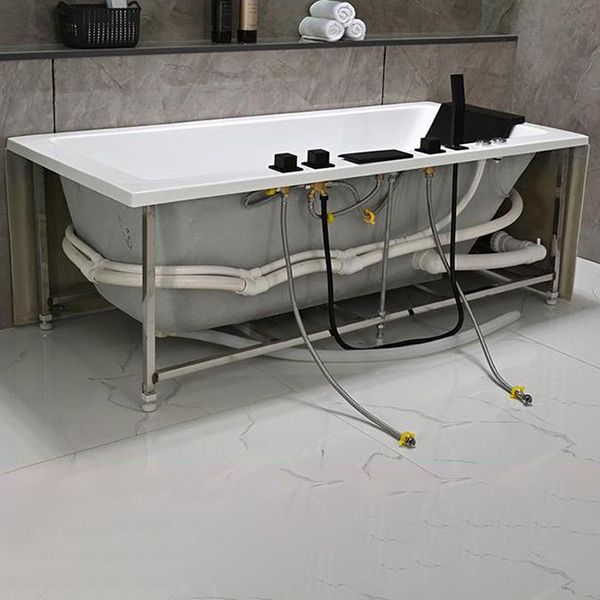 Acrylic Rectangular Bath Soaking Bathtub in White , 22.03" Tall Clearhalo 'Bathroom Remodel & Bathroom Fixtures' 'Bathtubs' 'Home Improvement' 'home_improvement' 'home_improvement_bathtubs' 'Showers & Bathtubs' 1200x1200_01a9f18c-b1d5-493b-af4b-d0f9ddbb7665