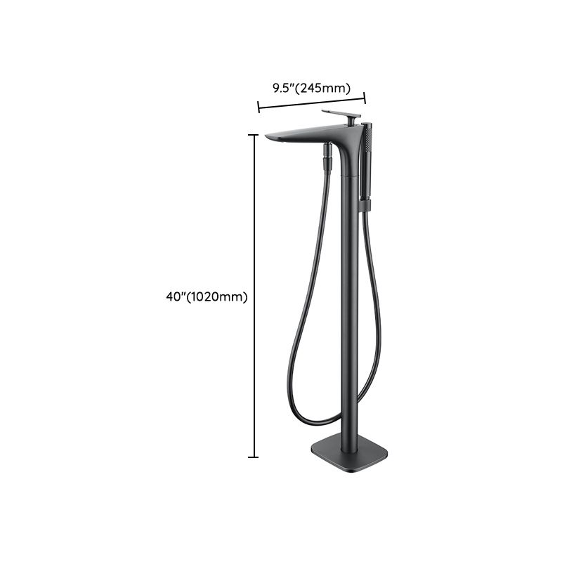 Floor Mounted Freestanding Tub Filler Single Handle Freestanding Faucet with Hose Clearhalo 'Bathroom Remodel & Bathroom Fixtures' 'Bathtub Faucets' 'bathtub_faucets' 'Home Improvement' 'home_improvement' 'home_improvement_bathtub_faucets' 1200x1200_01da306d-3c03-4c13-8e3e-8a7991bbe033