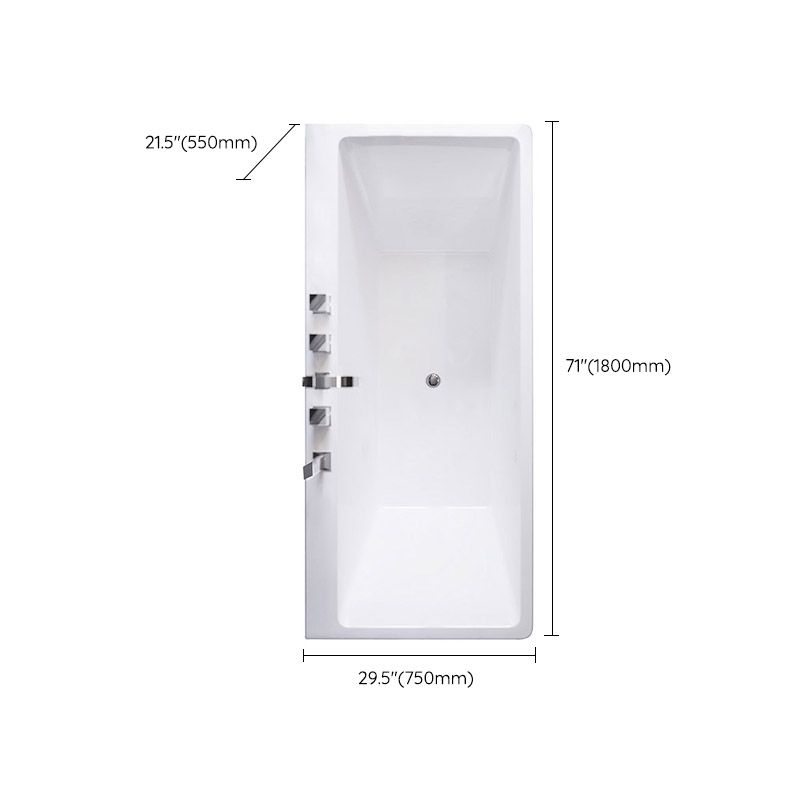 Modern White Acrylic Embedded Bathtub with Drain Bath Tub and Massage Device Clearhalo 'Bathroom Remodel & Bathroom Fixtures' 'Bathtubs' 'Home Improvement' 'home_improvement' 'home_improvement_bathtubs' 'Showers & Bathtubs' 1200x1200_01e88176-3b44-484c-96bd-e0371791c0dc