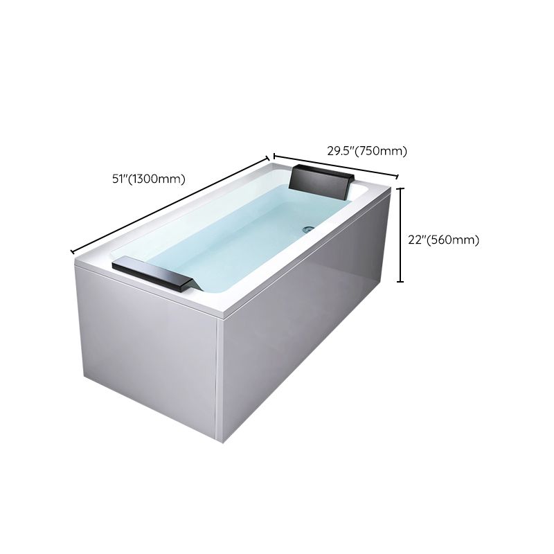 Modern Soaking Freestanding Bathtub White Acrylic Rectangular Bath Tub Clearhalo 'Bathroom Remodel & Bathroom Fixtures' 'Bathtubs' 'Home Improvement' 'home_improvement' 'home_improvement_bathtubs' 'Showers & Bathtubs' 1200x1200_01eb1e1a-9d2c-4b89-9673-7a6cdee1862b