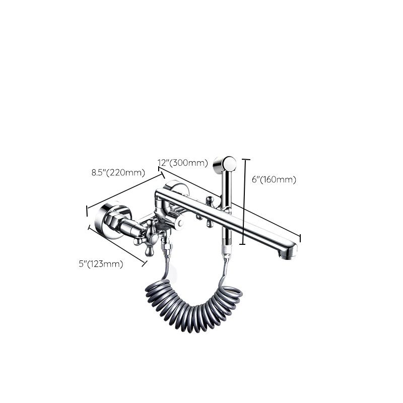 Modern Bath Filler Trim Copper with Handheld Shower Swivel Wall Mount Tub Spout Trim Clearhalo 'Bathroom Remodel & Bathroom Fixtures' 'Bathtub Faucets' 'bathtub_faucets' 'Home Improvement' 'home_improvement' 'home_improvement_bathtub_faucets' 1200x1200_01f05c91-d0c7-401a-962a-5809b6f58ab9