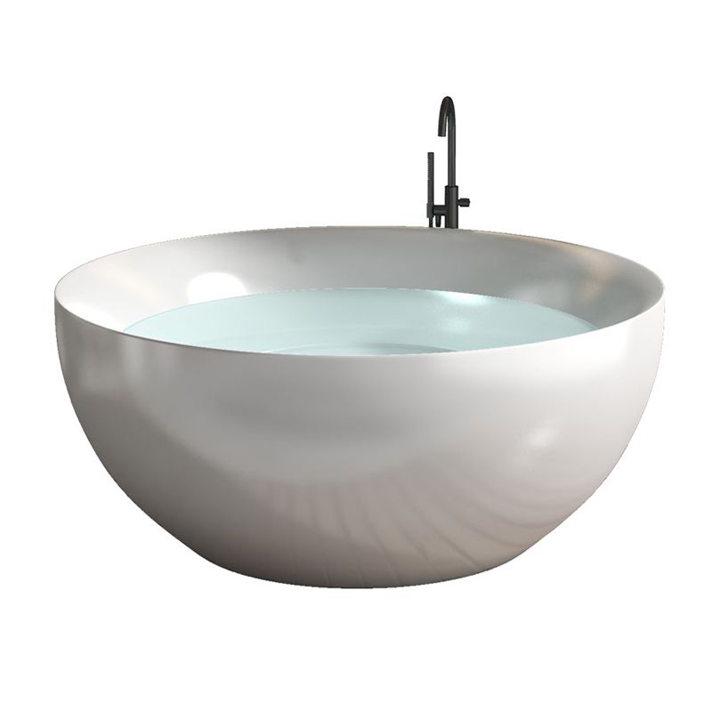 Round Soaking Stand Alone Bathtub Antique Finish Back to Wall Bath Tub Clearhalo 'Bathroom Remodel & Bathroom Fixtures' 'Bathtubs' 'Home Improvement' 'home_improvement' 'home_improvement_bathtubs' 'Showers & Bathtubs' 1200x1200_01f07f3e-5da0-409b-95d3-2c682c15a673