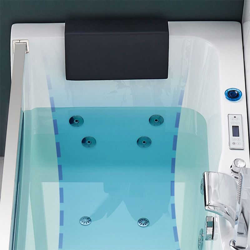 Contemporary Acrylic Back to Wall Bathtub Rectangle Air/Whirlpool/Soaking Bathtub Clearhalo 'Bathroom Remodel & Bathroom Fixtures' 'Bathtubs' 'Home Improvement' 'home_improvement' 'home_improvement_bathtubs' 'Showers & Bathtubs' 1200x1200_0206fc95-fd7b-4a9e-a194-78d712aa6525