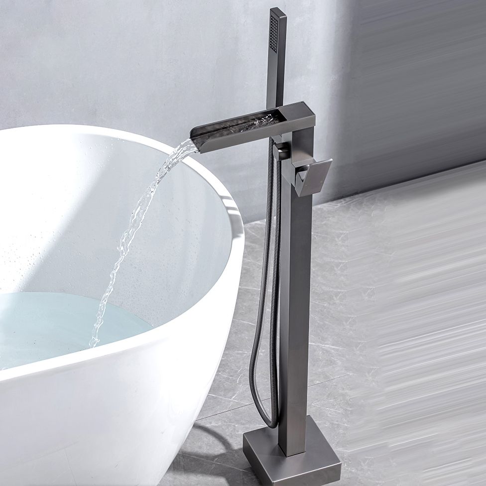 Floor Mounted Metal Freestanding Tub Filler Waterfall Freestanding Bathtub Faucet Clearhalo 'Bathroom Remodel & Bathroom Fixtures' 'Bathtub Faucets' 'bathtub_faucets' 'Home Improvement' 'home_improvement' 'home_improvement_bathtub_faucets' 1200x1200_020803ad-138a-4b98-93c7-3374cdb0a385