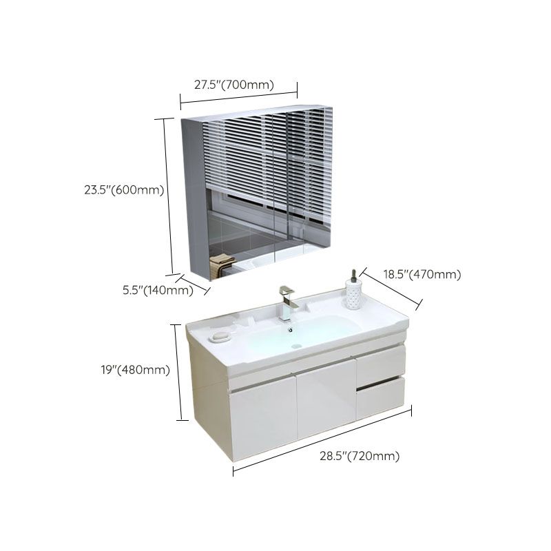 Modern Wall Mount Bathroom Sink Vanity with Faucet Sink Mirror Clearhalo 'Bathroom Remodel & Bathroom Fixtures' 'Bathroom Vanities' 'bathroom_vanities' 'Home Improvement' 'home_improvement' 'home_improvement_bathroom_vanities' 1200x1200_021668d7-a8ca-4826-ac2e-c5f7a4649888