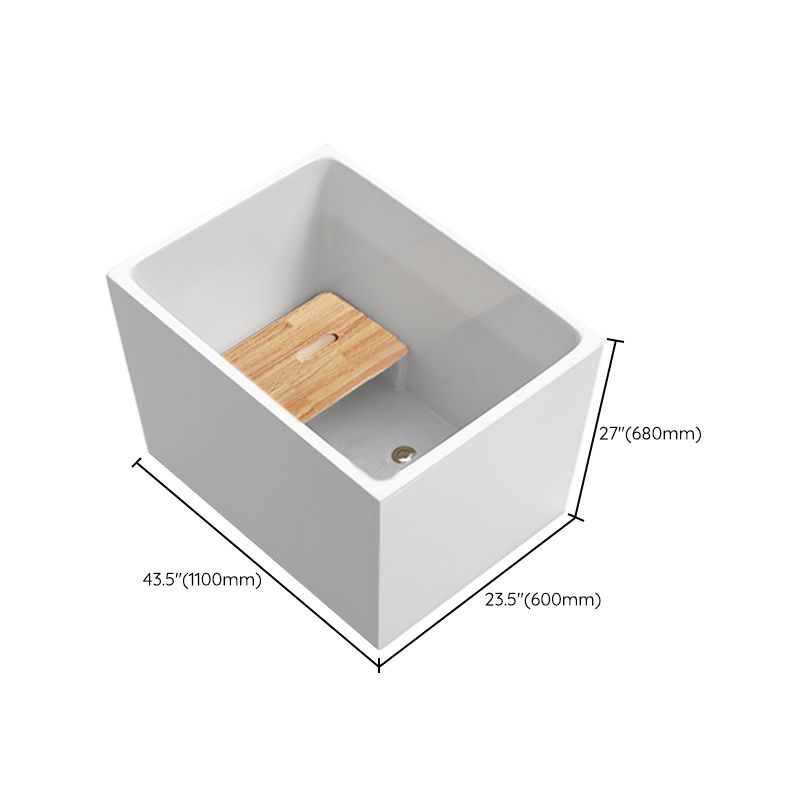 Modern Rectangle Acrylic Bathtub Freestanding Bathtub with Drain Bath Tub(without Plank) Clearhalo 'Bathroom Remodel & Bathroom Fixtures' 'Bathtubs' 'Home Improvement' 'home_improvement' 'home_improvement_bathtubs' 'Showers & Bathtubs' 1200x1200_0221370a-e52b-40ee-bb9b-28d7adeefe0b