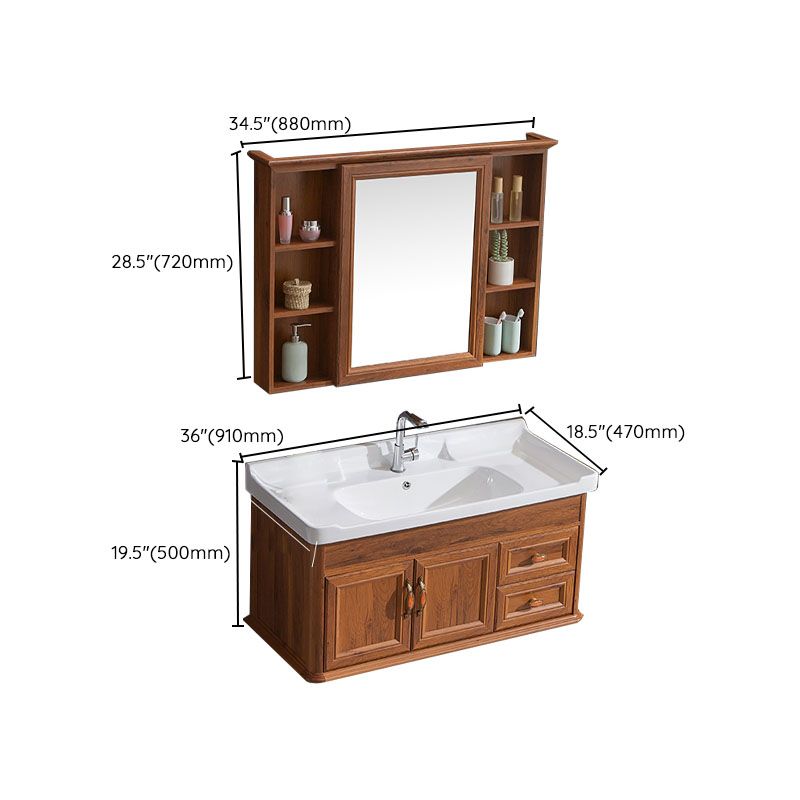 Wall Mount Mirror Included Sink Vanity with Sink for Bathroom Clearhalo 'Bathroom Remodel & Bathroom Fixtures' 'Bathroom Vanities' 'bathroom_vanities' 'Home Improvement' 'home_improvement' 'home_improvement_bathroom_vanities' 1200x1200_022ba171-03d7-4c03-be98-09f286868c36