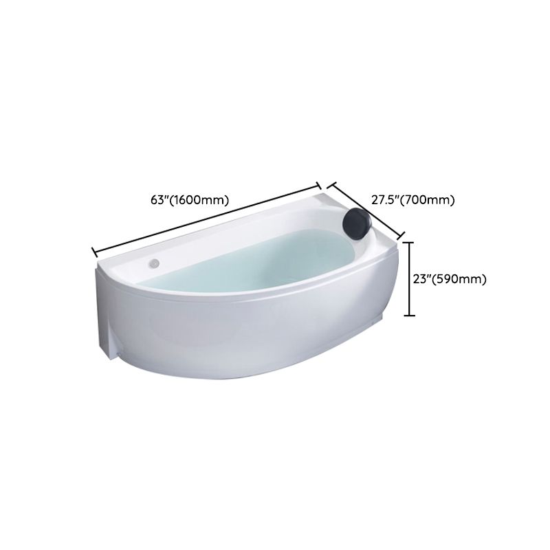 Modern Acrylic Bath Corner Soaking Back to Wall White Modern Bathtub Clearhalo 'Bathroom Remodel & Bathroom Fixtures' 'Bathtubs' 'Home Improvement' 'home_improvement' 'home_improvement_bathtubs' 'Showers & Bathtubs' 1200x1200_022df154-2a7c-47ab-b5e3-d191e8abc6c5