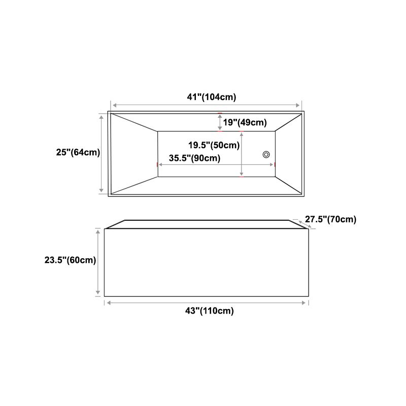 Modern Rectangular Tub Acrylic Freestanding Bathtub for Home Clearhalo 'Bathroom Remodel & Bathroom Fixtures' 'Bathtubs' 'Home Improvement' 'home_improvement' 'home_improvement_bathtubs' 'Showers & Bathtubs' 1200x1200_023674b0-a401-4fd8-8954-66fe53a22133