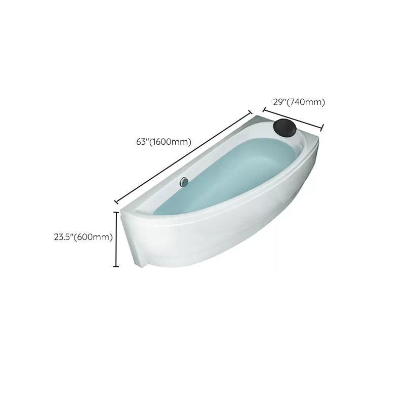 Back to Wall Corner Bathtub Acrylic White Modern Soaking Bath Clearhalo 'Bathroom Remodel & Bathroom Fixtures' 'Bathtubs' 'Home Improvement' 'home_improvement' 'home_improvement_bathtubs' 'Showers & Bathtubs' 1200x1200_025811c6-6041-420d-9afc-04e44e7caf14